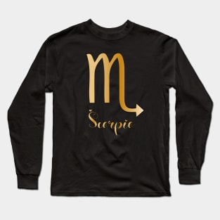 Scorpio Zodiac Sign golden Long Sleeve T-Shirt